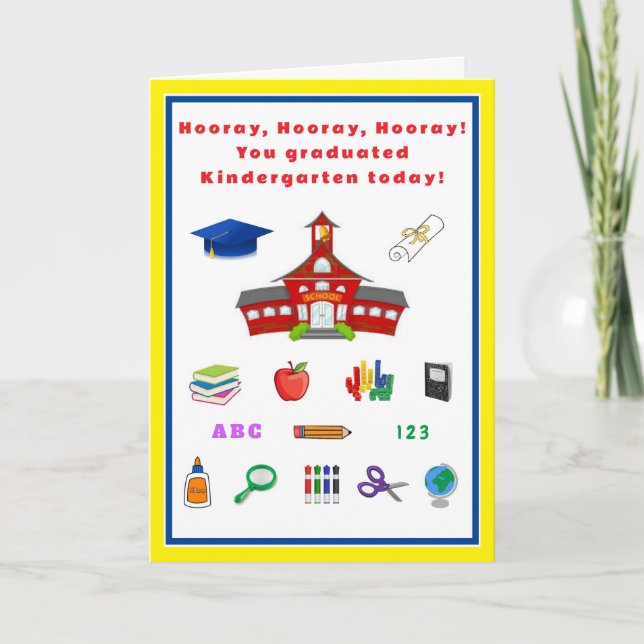 Kindergarten Graduation Stepping Up card with poem (Front)