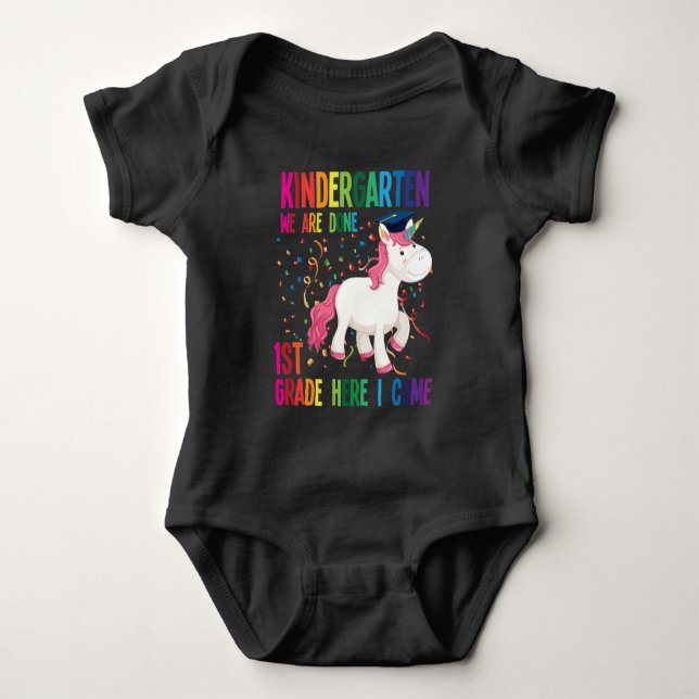 Kindergarten Graduation Surprise First Grade Kids Baby Bodysuit (Front)