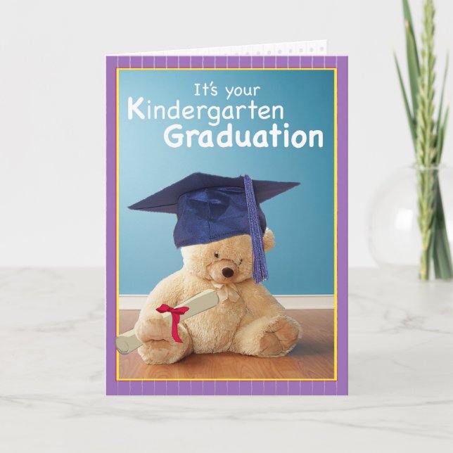 Kindergarten Graduation Teddy Card (Front)