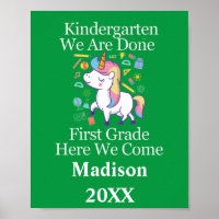 Kindergarten Graduation to First Grade Unicorn Po
