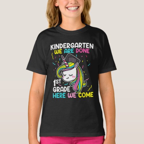 Kindergarten Graduation Unicorn Last Day of School T_Shirt