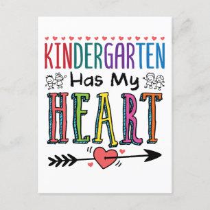 Kindergarten Has My Heart Teacher Teaching Team Postcard