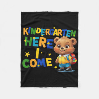 Kindergarten Here I Come, Back To School Baby Bear Fleece Blanket