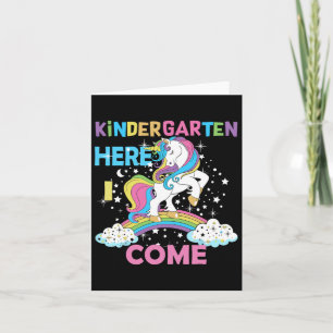 Kindergarten Here I Come School Kindergarten Girl  Card