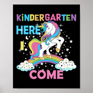 Kindergarten Here I Come School Kindergarten Girl Poster