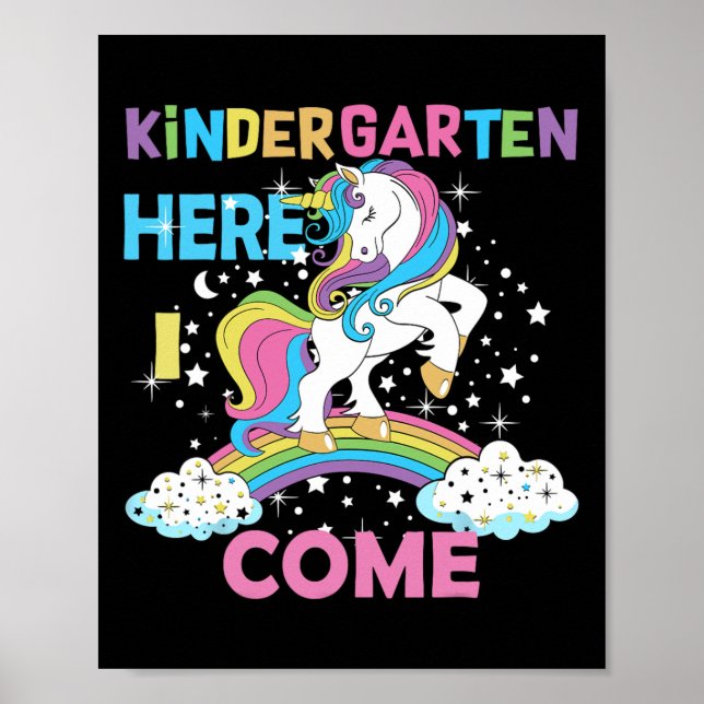 Kindergarten Here I Come School Kindergarten Girl  Poster (Front)