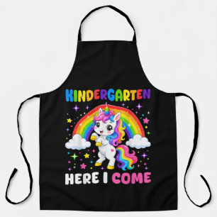 Kindergarten Here I Come Unicorn Back to School Apron