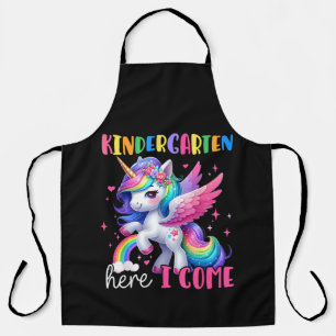 Kindergarten Here I Come Unicorn Back to School Apron