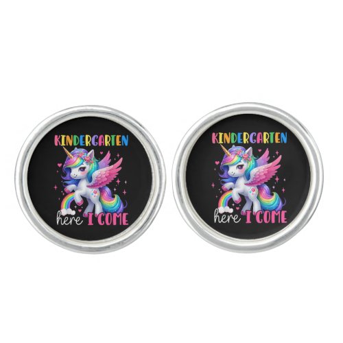 Kindergarten Here I Come Unicorn Back to School Cufflinks