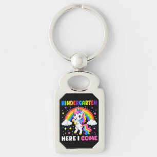 Kindergarten Here I Come Unicorn Back to School Keychain