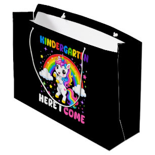 Kindergarten Here I Come Unicorn Back to School Large Gift Bag
