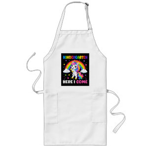 Kindergarten Here I Come Unicorn Back to School Long Apron