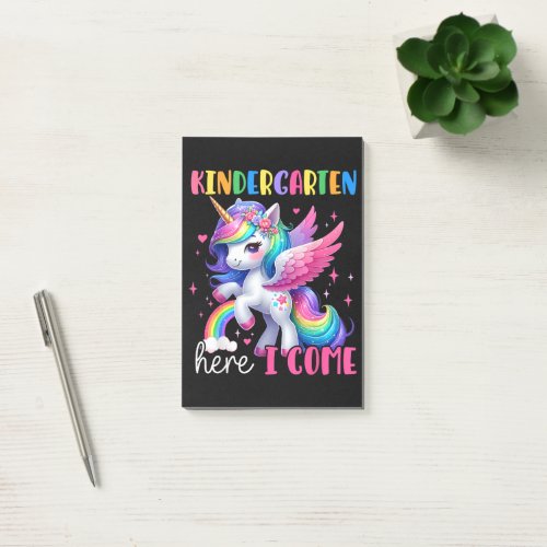 Kindergarten Here I Come Unicorn Back to School Post-it Notes