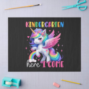Kindergarten Here I Come Unicorn Back to School Tissue Paper
