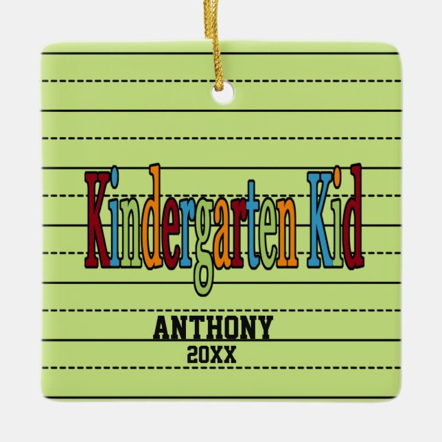 Kindergarten Kid Christmas Ornament (Front)