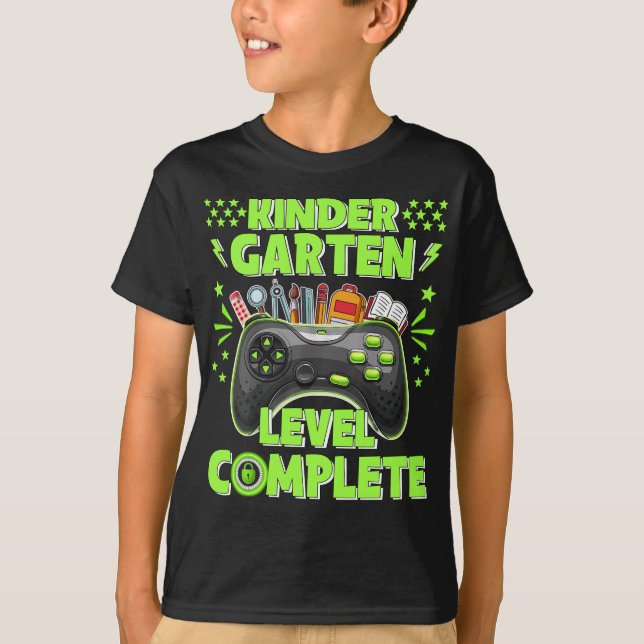 Kindergarten Level Complete Gamer Class Of 2023 T-Shirt (Front)