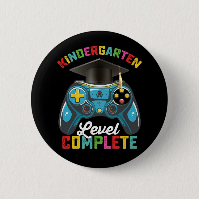 Kindergarten Level Complete Graduation Gaming Button (Front)