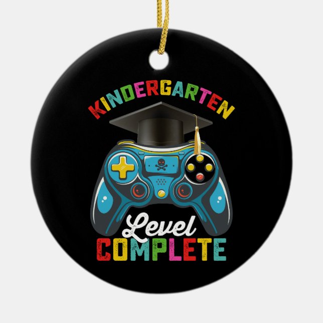 Kindergarten Level Complete Graduation Gaming Ceramic Ornament (Front)