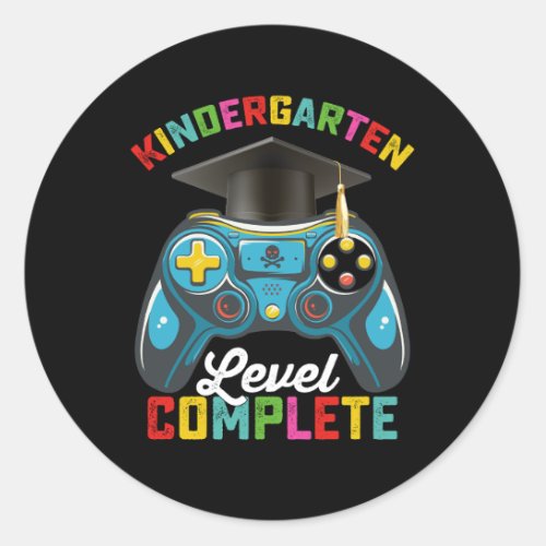 Kindergarten Level Complete Graduation Gaming Classic Round Sticker