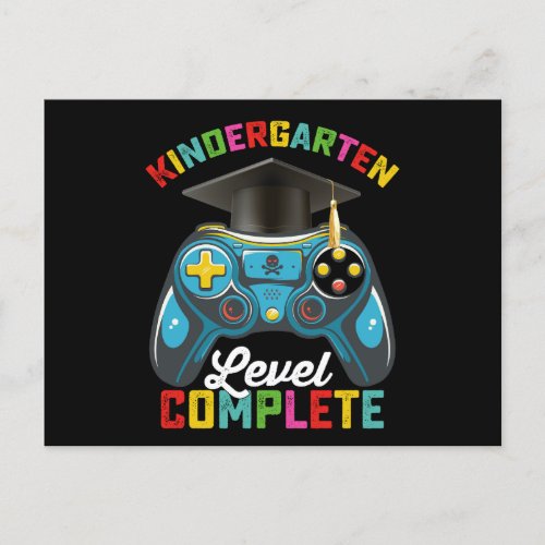 Kindergarten Level Complete Graduation Gaming Postcard