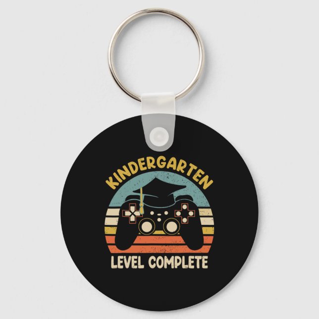 Kindergarten Level Complete Last Day Of School Vid Keychain (Front)