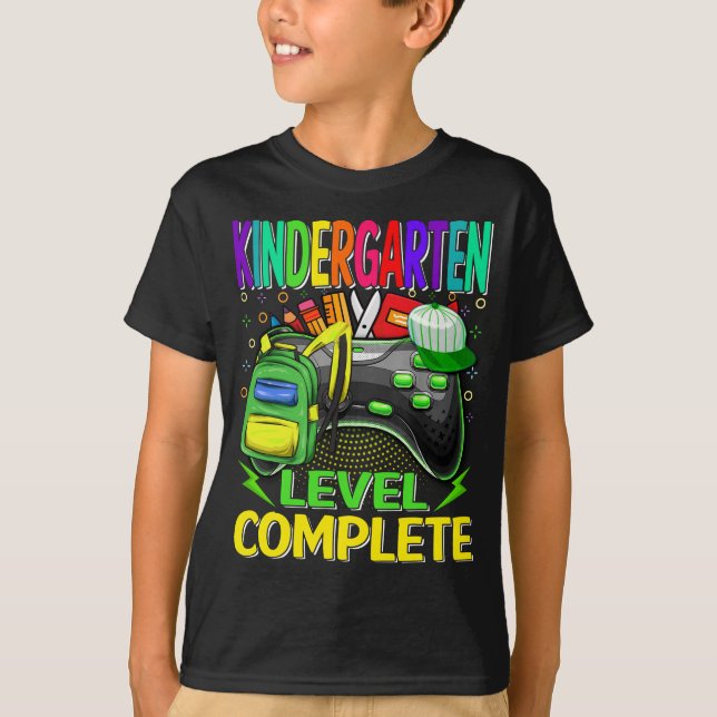 Kindergarten Level Complete Video Game T-Shirt (Front)