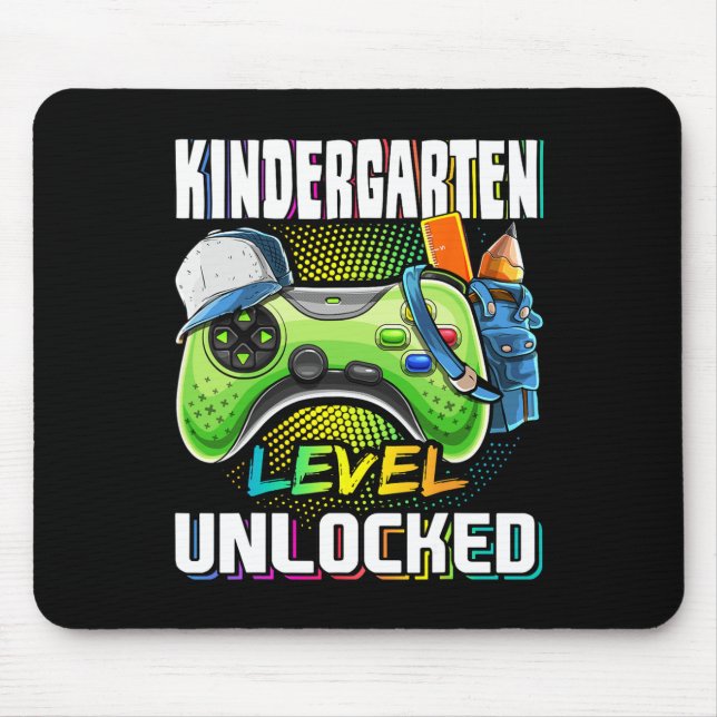 Kindergarten Level Unlocked Video Game Ck To Schoo Mouse Pad (Front)