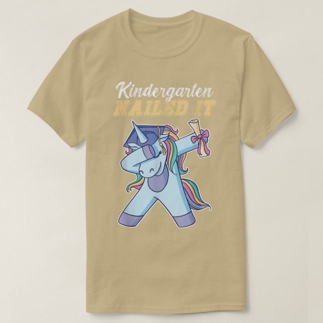 Kindergarten Nailed It Kids Unicorn Graduation Cla T-Shirt (Design Front)
