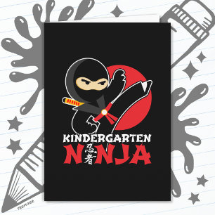 Kindergarten Ninja Kick First Day Back To School Card