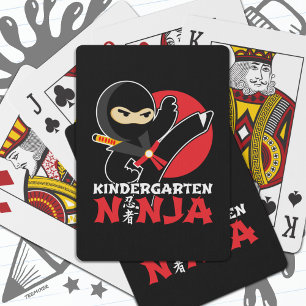 Kindergarten Ninja Kick First Day Back To School Poker Cards