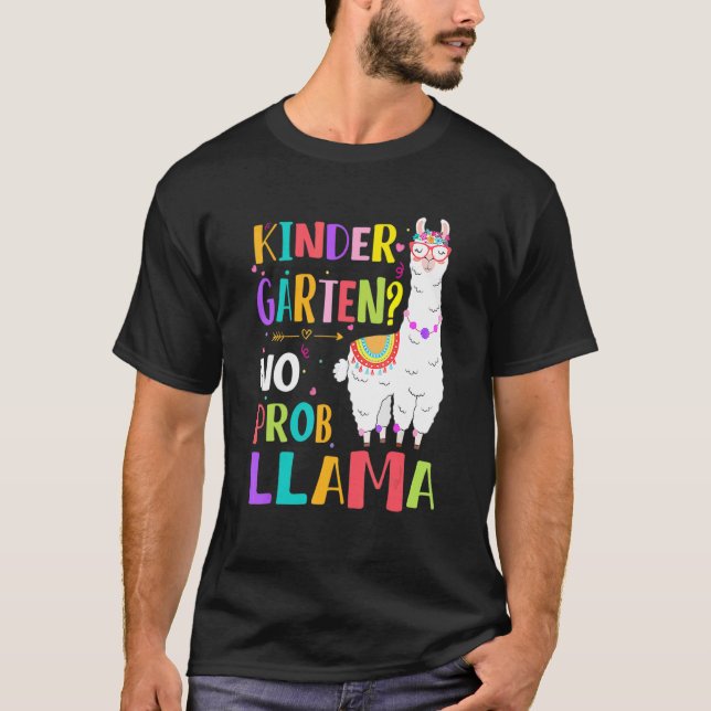 Kindergarten No Prob Llama Back To School Girl Tea T-Shirt (Front)