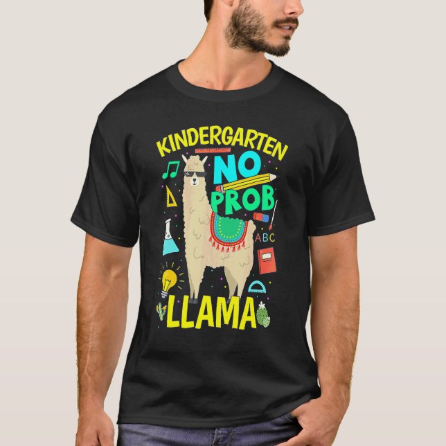 Kindergarten No Prob Llama Back To School T-Shirt (Front)