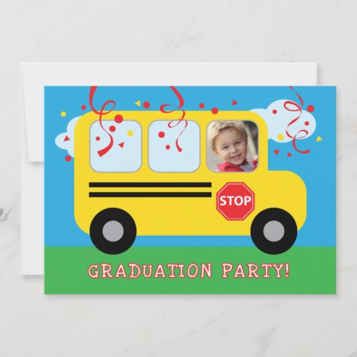 Kindergarten or Preschool Graduation Photo Invitat 5x7 Paper Invitation Card