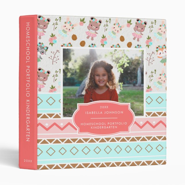 Kindergarten | Photo | Homeschool Portfolio Binder (Front/Spine)