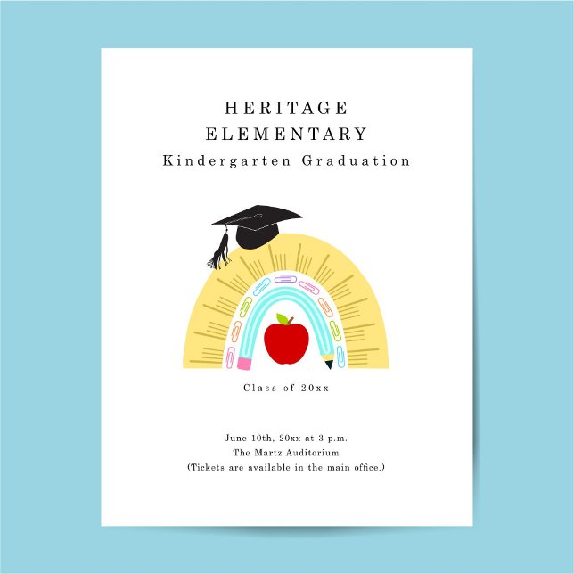 Kindergarten Pre-K Pre-School Graduation Flyer (Creator Uploaded)