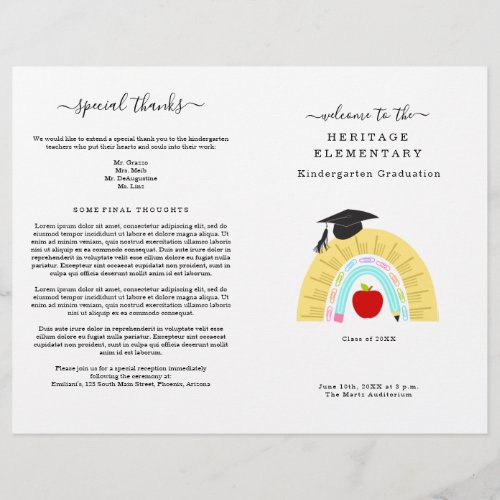 Kindergarten Preschool Graduation Program 2 col Flyer