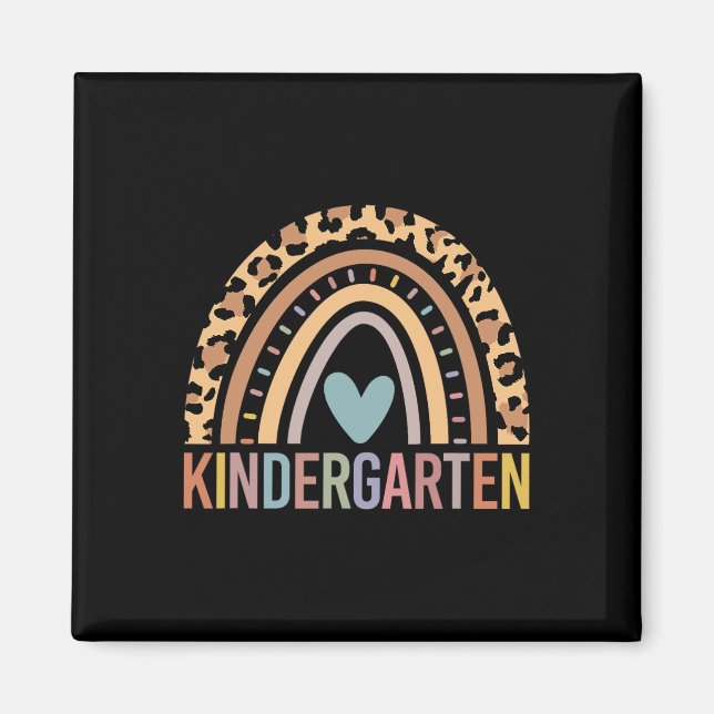 Kindergarten Rainbow Girls Boys Teacher Team Kinde Magnet (Front)
