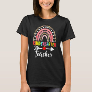 Kindergarten Rainbow Leopard Girls Teacher Team Ki T-Shirt