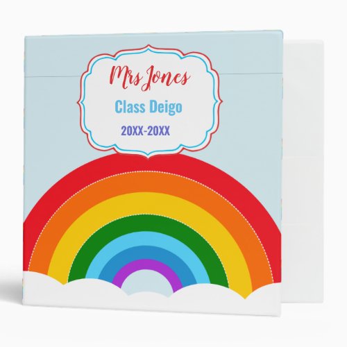 kindergarten rainbow teacher nursery preschool 3 ring binder