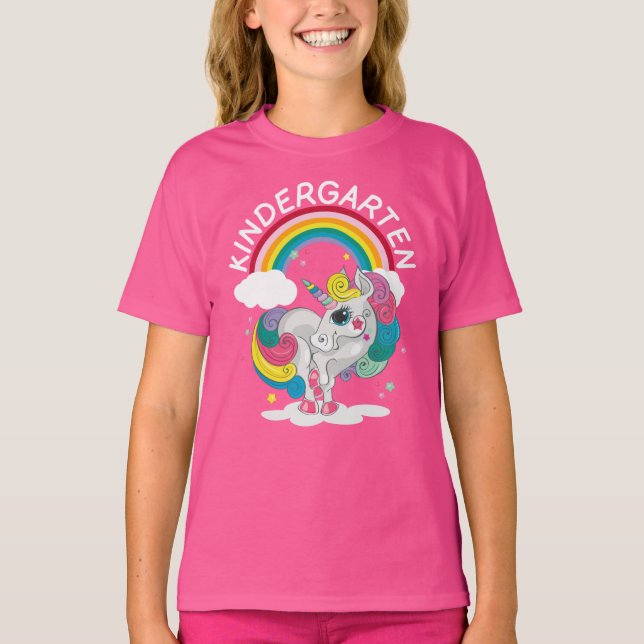 Kindergarten Rainbow Unicorn T-Shirt (Front)