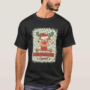 Kindergarten Reindeer Christmas Xmas Teacher Squad T-Shirt