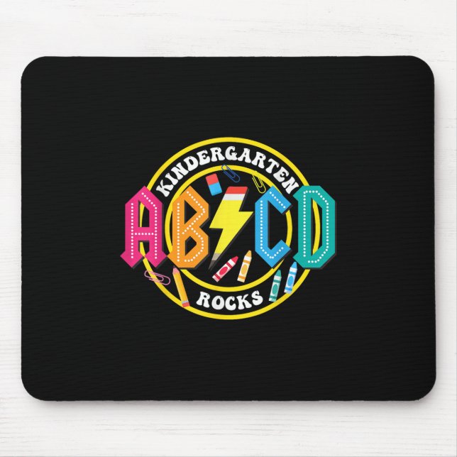 Kindergarten Rocks - Abcd Back To School Teachers  Mouse Pad (Front)