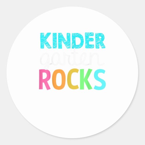 Kindergarten Rocks  Back To School Teacher Classic Round Sticker