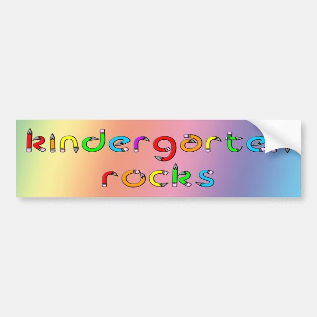 Kindergarten Rocks - Pencil Bumper Sticker (Front)