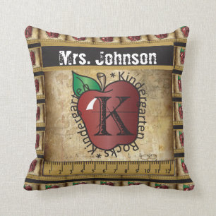 Kindergarten Rocks School Teacher Throw Pillow