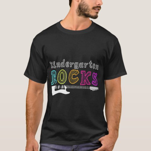 Kindergarten Rocks With Guitar Back Tochool T_Shirt