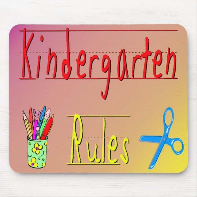 Kindergarten Rules Mouse Pad (Front)