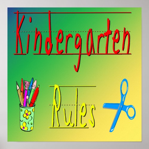 Kindergarten Rules Poster
