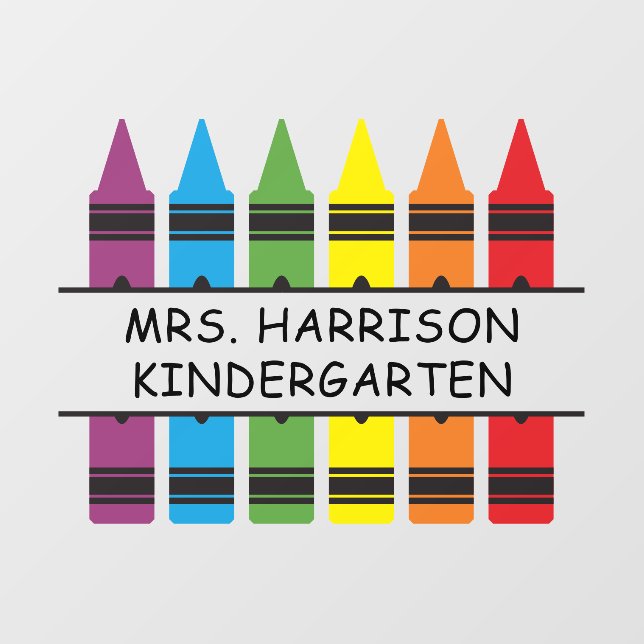 Kindergarten School Teacher Crayon Classroom Floor Decals (Front)