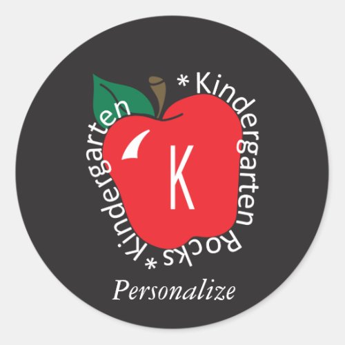 Kindergarten School Teacher Rocks Classic Round Sticker